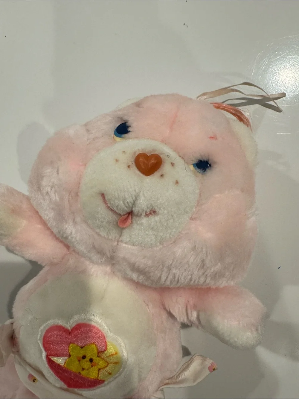 Vintage Care Bears Baby Hugs Pastel Stuffed Plush Care Bear Kenner 1983